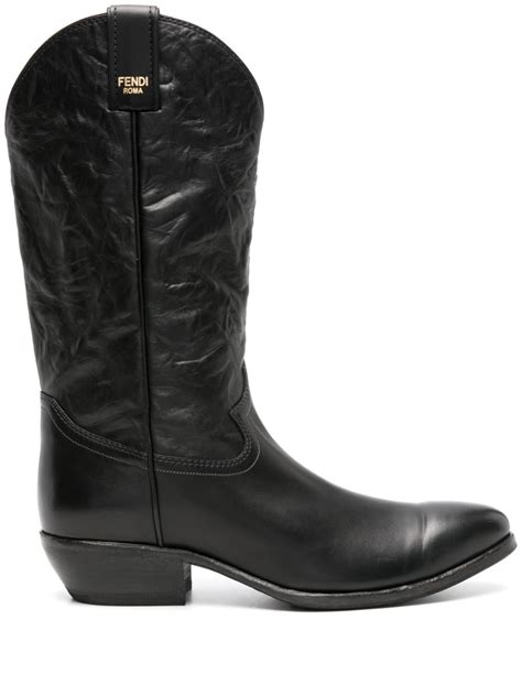 Fendi leather cowboy boots